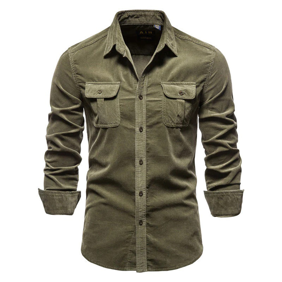 Wilder | Heren Corduroy Overhemd met Knoopsluiting Lange Mouw - Stijlvol Casual Overhemd met Knoopsluiting