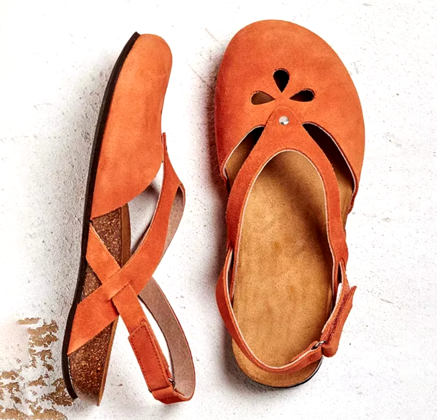 Kjerstin | Orthopedische wandelschoenen voor vrouwen - steunzolen, klittenbandsluiting