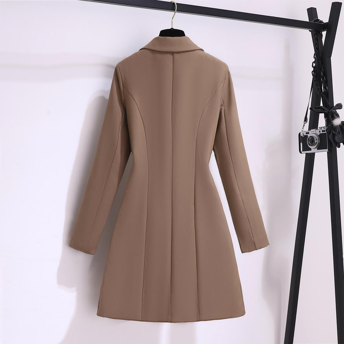Stina | Elegante blazerjurk – Chique zwart getailleerd model, lange mouwen, geschikt voor kantoor en feestjes