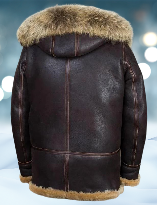 Heinrich | Heren imitatieleren pilotenjack met sherpa fleece voering – Warme winterjas