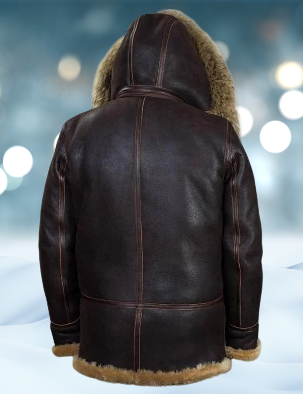 Heinrich | Heren imitatieleren pilotenjack met sherpa fleece voering – Warme winterjas