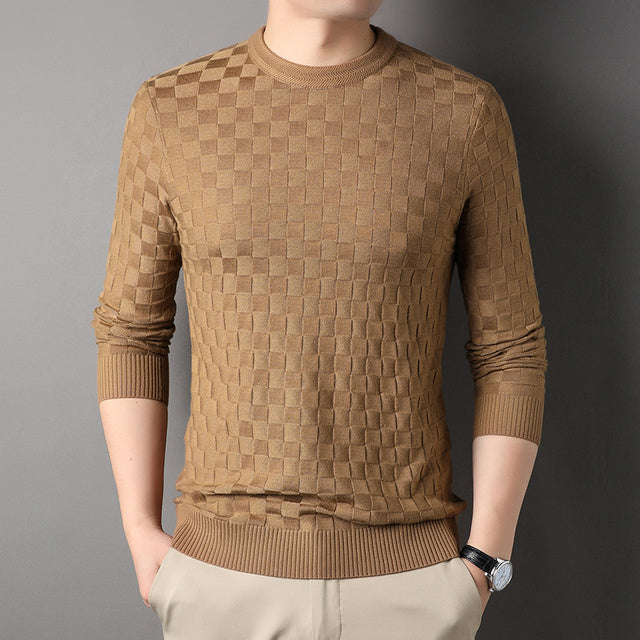Dariel | Heren geruit gebreid sweatshirt, knusse trui voor casual kleding, zacht en comfortabel