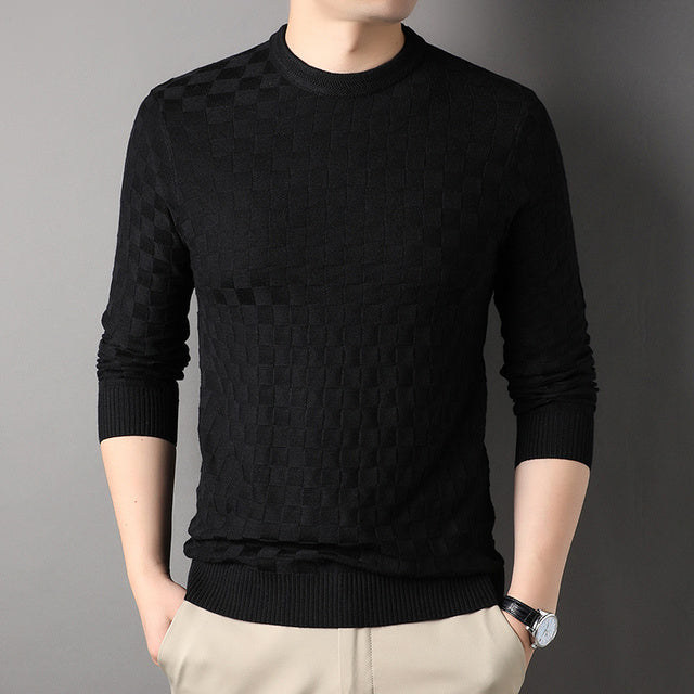 Dariel | Heren geruit gebreid sweatshirt, knusse trui voor casual kleding, zacht en comfortabel