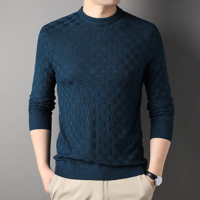 Dariel | Heren geruit gebreid sweatshirt, knusse trui voor casual kleding, zacht en comfortabel