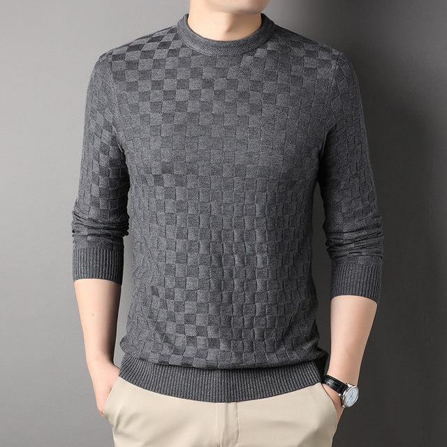Dariel | Heren geruit gebreid sweatshirt, knusse trui voor casual kleding, zacht en comfortabel