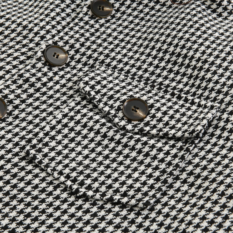 Drayven | Retro herenoverhemdjasje met houndstooth-patroon – Vintage casual jas met lange mouwen