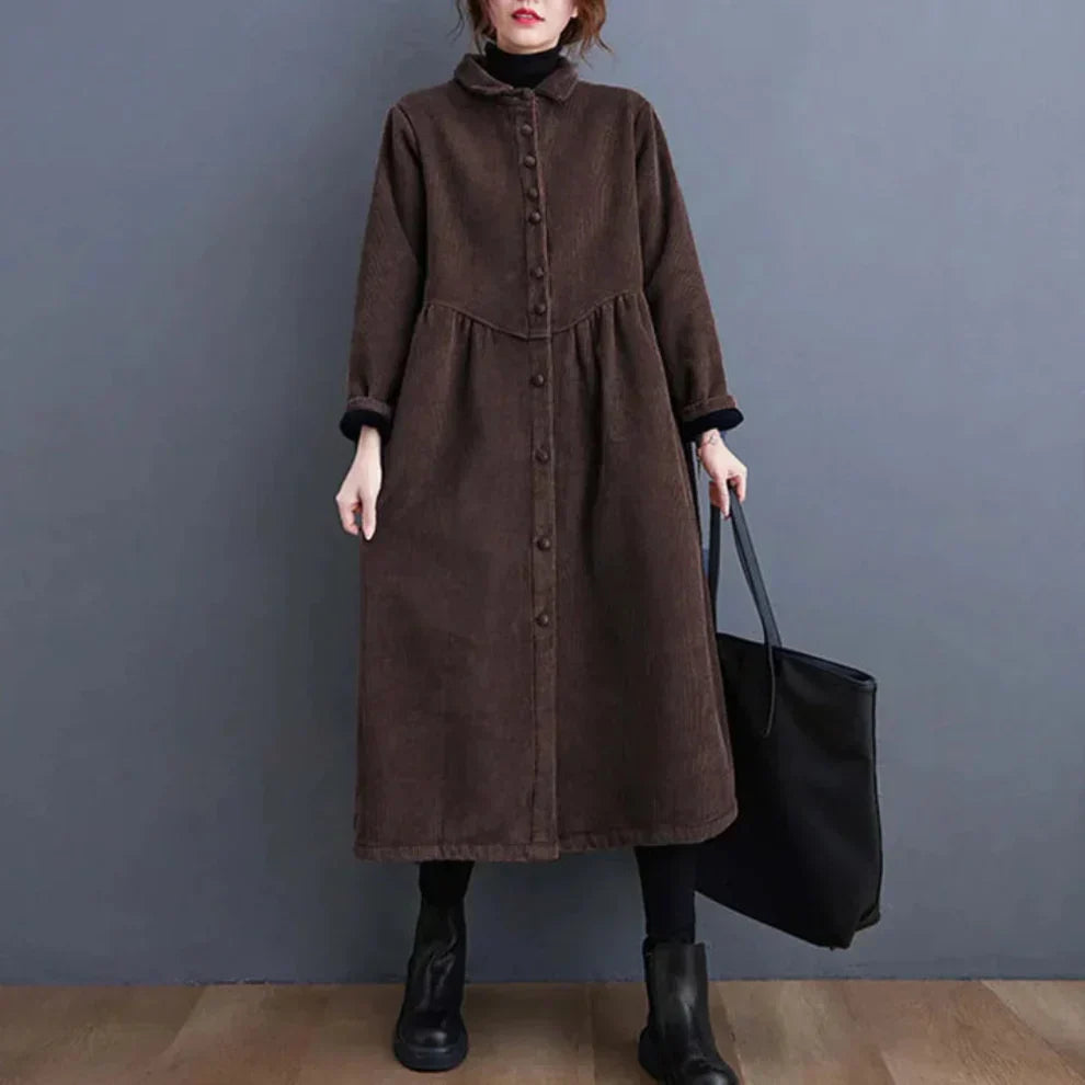 Fyvella | Vintage midi-jas voor dames – Lange winterjas voor een warme en stijlvolle look