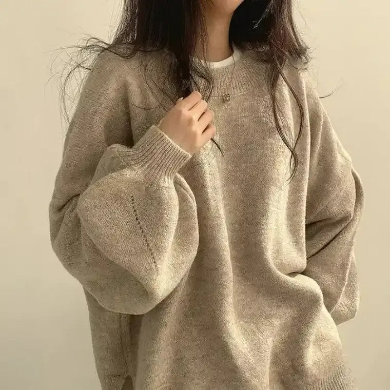 Dovira | Oversized gebreide trui voor dames met ballonmouwen, comfortabele casual top