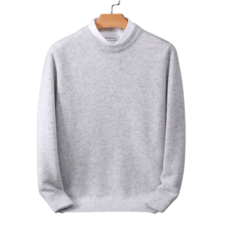 Afren | Herenkasjmier trui met ronde hals – zachte, lichtgewicht gebreide pullover