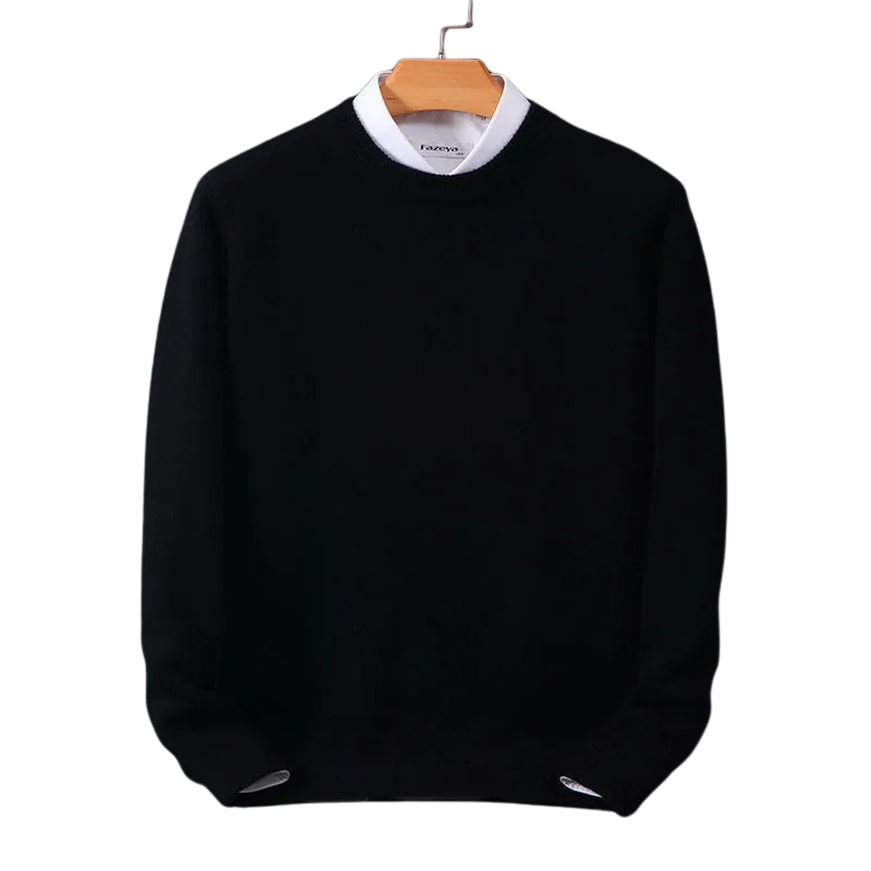Afren | Herenkasjmier trui met ronde hals – zachte, lichtgewicht gebreide pullover