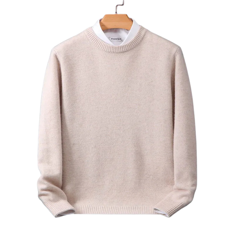 Afren | Herenkasjmier trui met ronde hals – zachte, lichtgewicht gebreide pullover