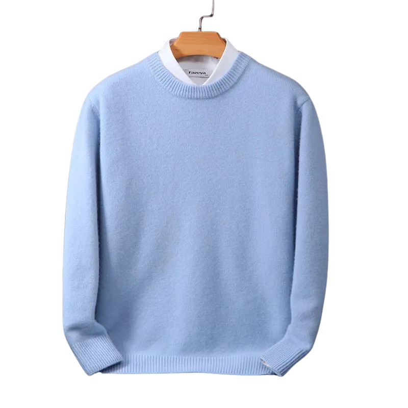Afren | Herenkasjmier trui met ronde hals – zachte, lichtgewicht gebreide pullover