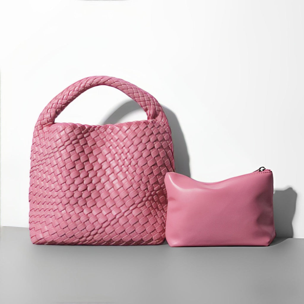 Luxora | Zachte leren bucket bag voor dames – Handgemaakte geweven luxe schoudertas
