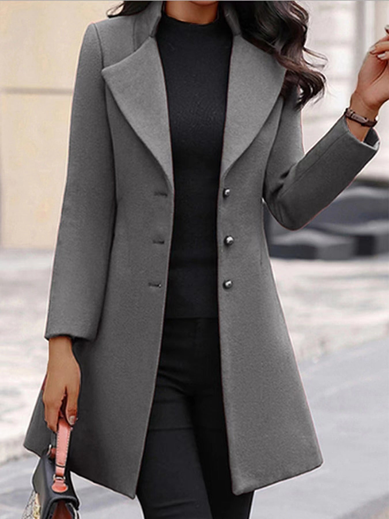 Etna | Business Casual Lange Blazer voor dames - Stijlvolle kantoorblazer met getailleerde pasvorm voor werk en formele gelegenheden