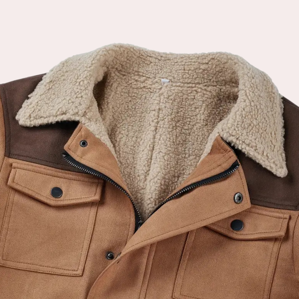 Zallan | Suède leren trenchcoat voor heren – Warm gevoerde winterjas, klassieke lange overjas