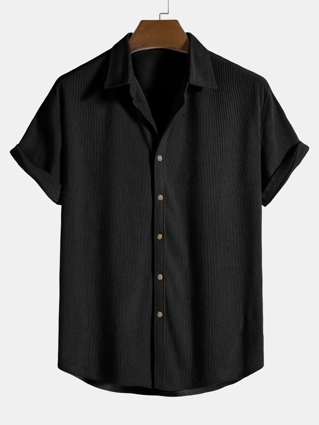 Vexthor | Heren Corduroy Shirt met Korte Mouwen - Casual, Zacht & Ademend Shirt
