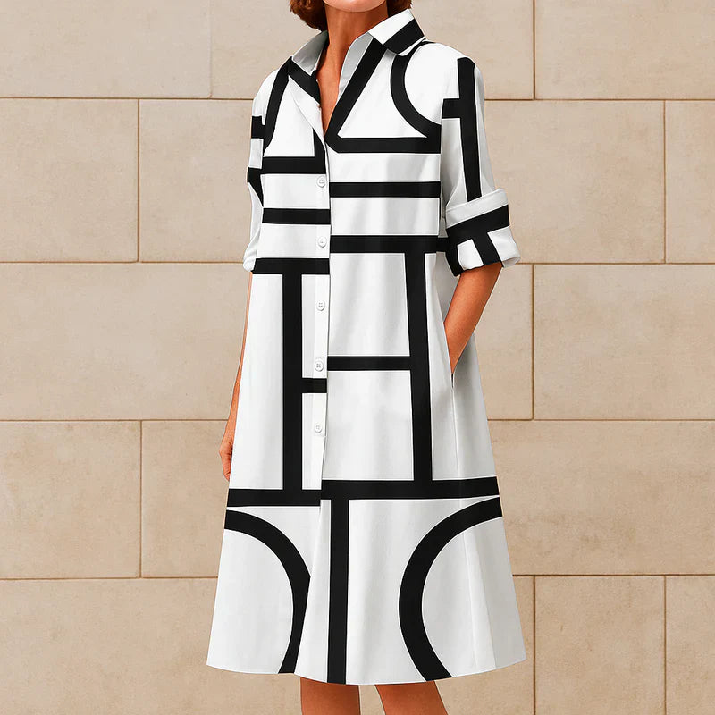 Kaelira | Midi-jurk met knopen voor dames – Chique, casual en elegante jurk