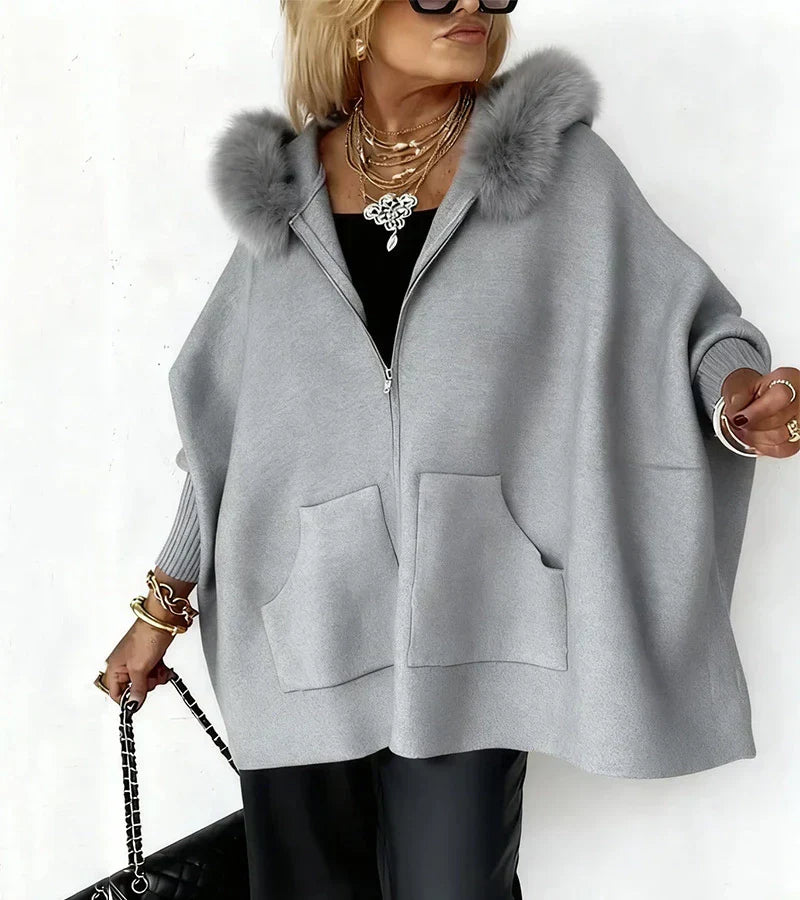 Zoria | Casual jas met capuchon voor dames – kraag van imitatiebont, lichtgewicht warme winterjas