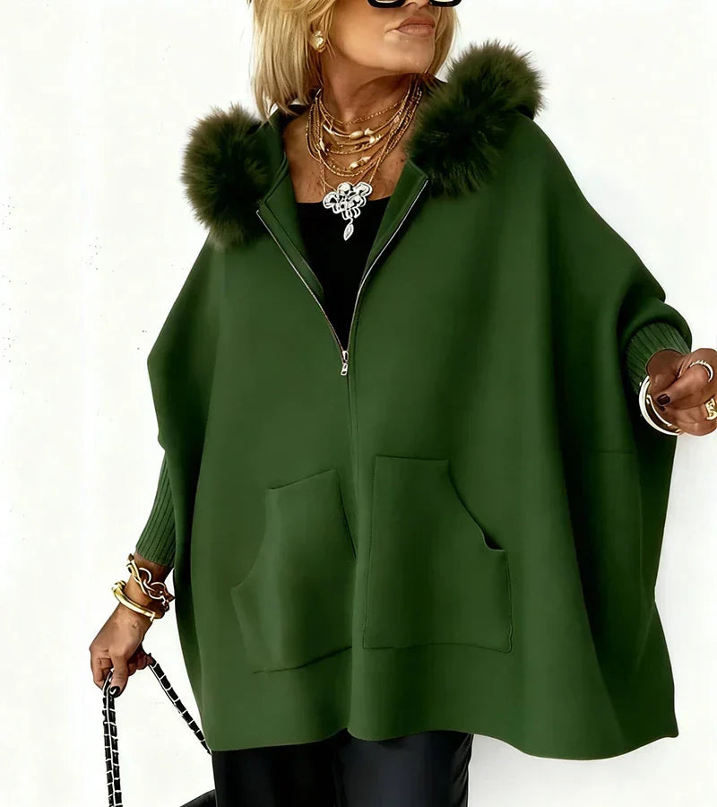 Zoria | Casual jas met capuchon voor dames – kraag van imitatiebont, lichtgewicht warme winterjas