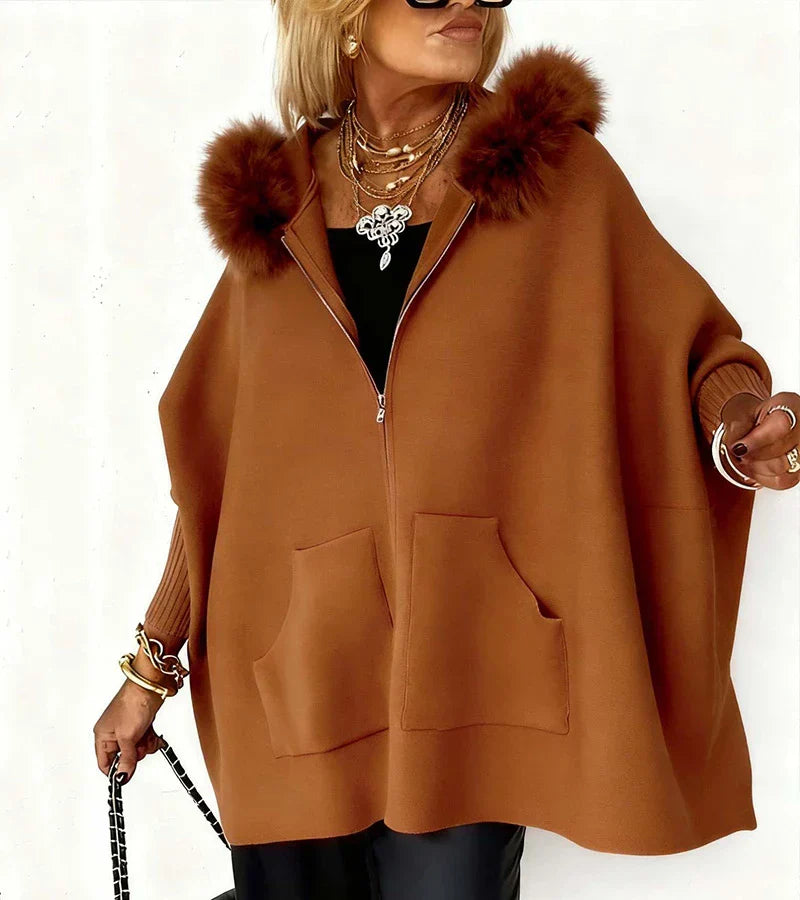 Zoria | Casual jas met capuchon voor dames – kraag van imitatiebont, lichtgewicht warme winterjas