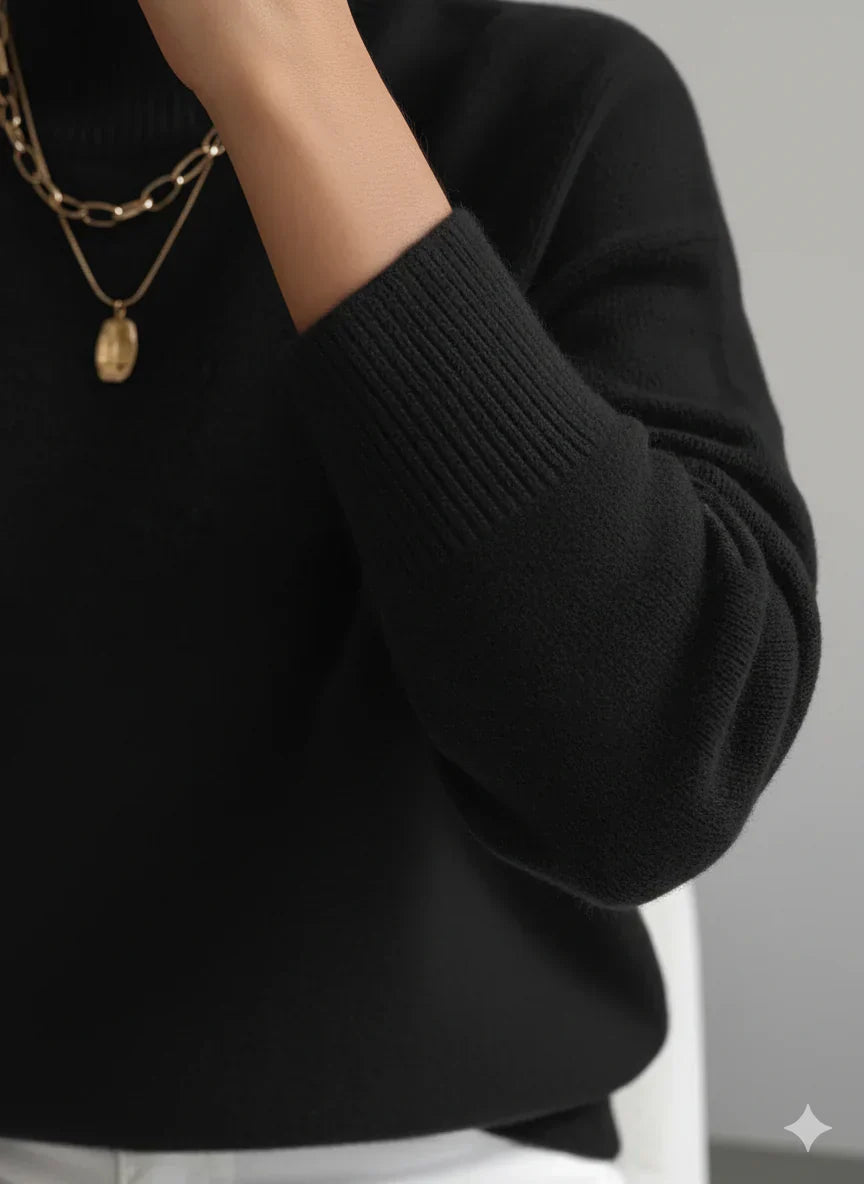 Astraea | Klassieke coltrui voor dames, casual gebreide trui met lange mouwen, warme wintertrui