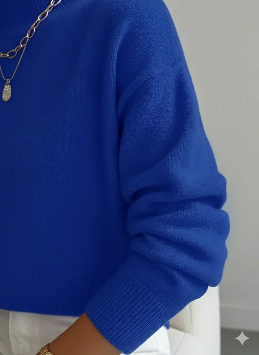 Astraea | Klassieke coltrui voor dames, casual gebreide trui met lange mouwen, warme wintertrui