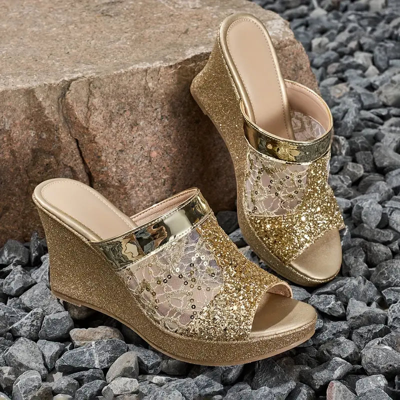 Women's high heel sandals with breathable mesh upper