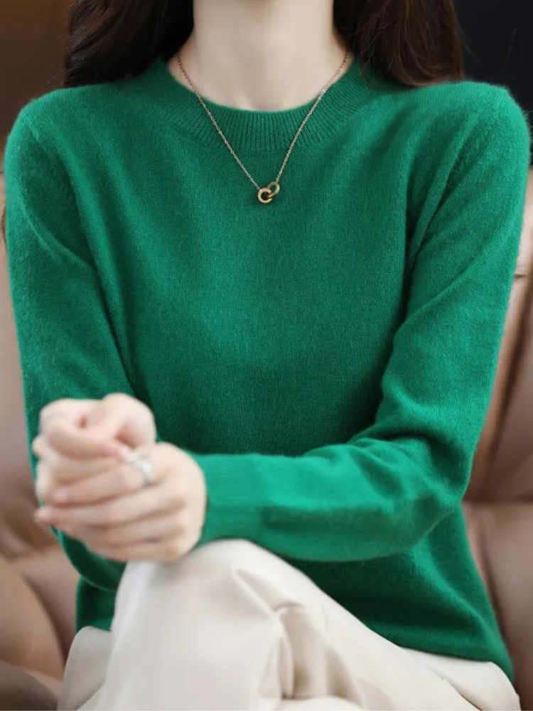 Sanne | Elegante merinowollen trui, zacht en ademend, lichtgewicht gebreide pullover