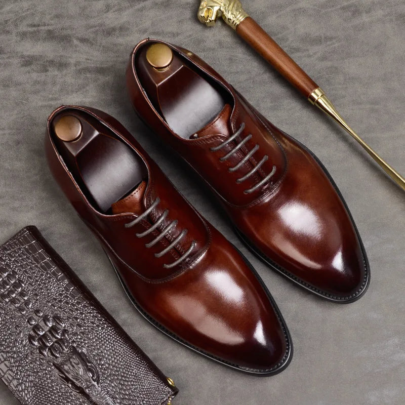 Marton | Heren lederen Oxford geklede schoenen - Klassieke Formele Lederen Schoenen