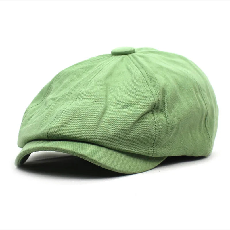 CrispCap | Katoenen platte pet voor heren – Newsboy-stijl, ademend, retro casual hoed voor de lente