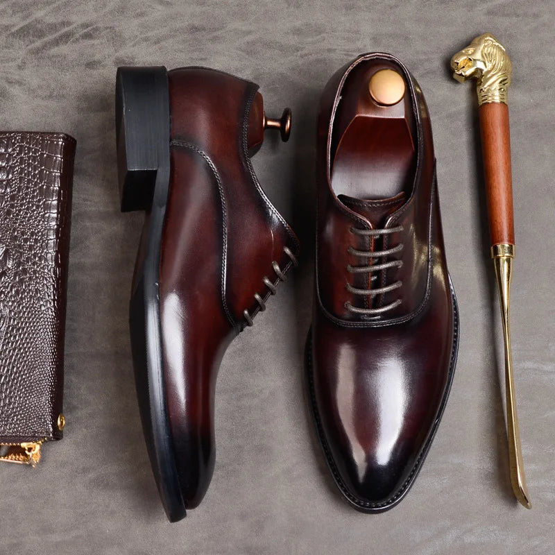 Marton | Heren lederen Oxford geklede schoenen - Klassieke Formele Lederen Schoenen