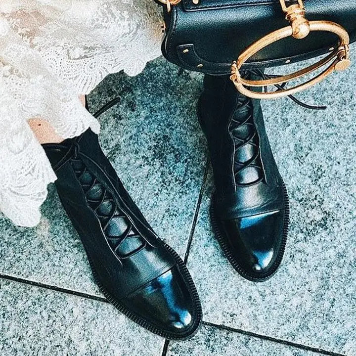 Bootelle | Premium leren veterlaarzen voor dames – Comfortabele, hoogwaardige modieuze schoenen