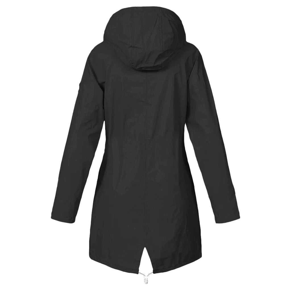 Nisa | Waterdichte regenjas voor dames met capuchon & pluche voering - Klassiek & warm voor buitenactiviteiten