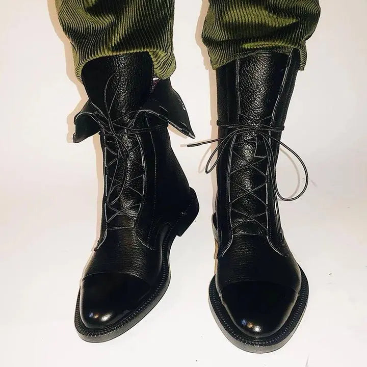 Bootelle | Premium leren veterlaarzen voor dames – Comfortabele, hoogwaardige modieuze schoenen