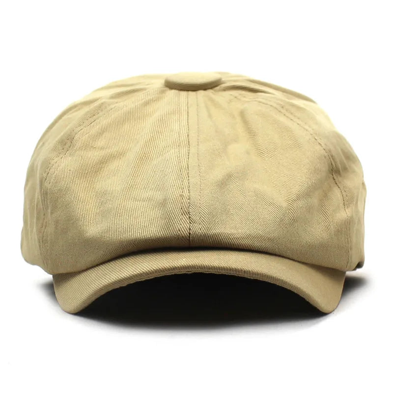 CrispCap | Katoenen platte pet voor heren – Newsboy-stijl, ademend, retro casual hoed voor de lente