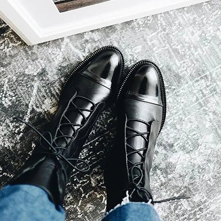 Bootelle | Premium leren veterlaarzen voor dames – Comfortabele, hoogwaardige modieuze schoenen