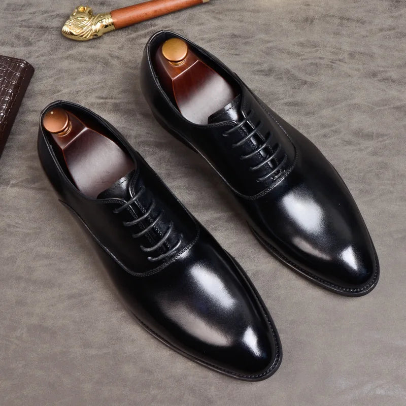 Marton | Heren lederen Oxford geklede schoenen - Klassieke Formele Lederen Schoenen