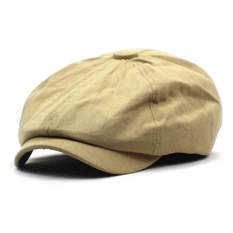 CrispCap | Katoenen platte pet voor heren – Newsboy-stijl, ademend, retro casual hoed voor de lente