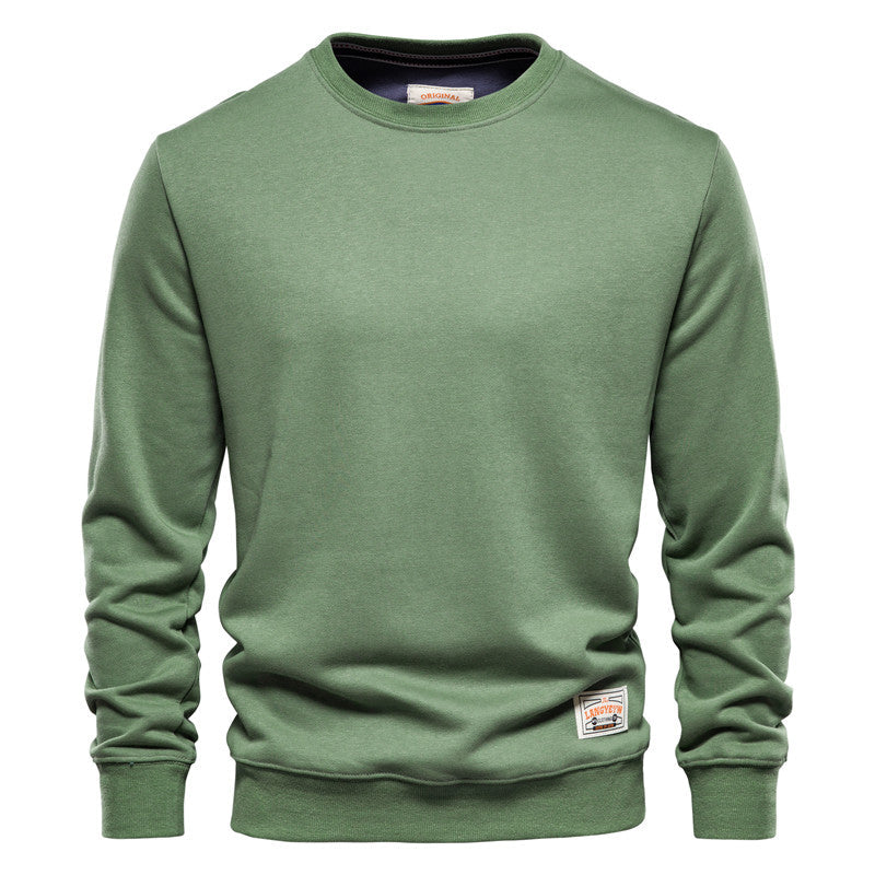 Galvren | Effen herentrui – Comfortabele casual pullover, ronde hals, zachte gebreide modieuze trui