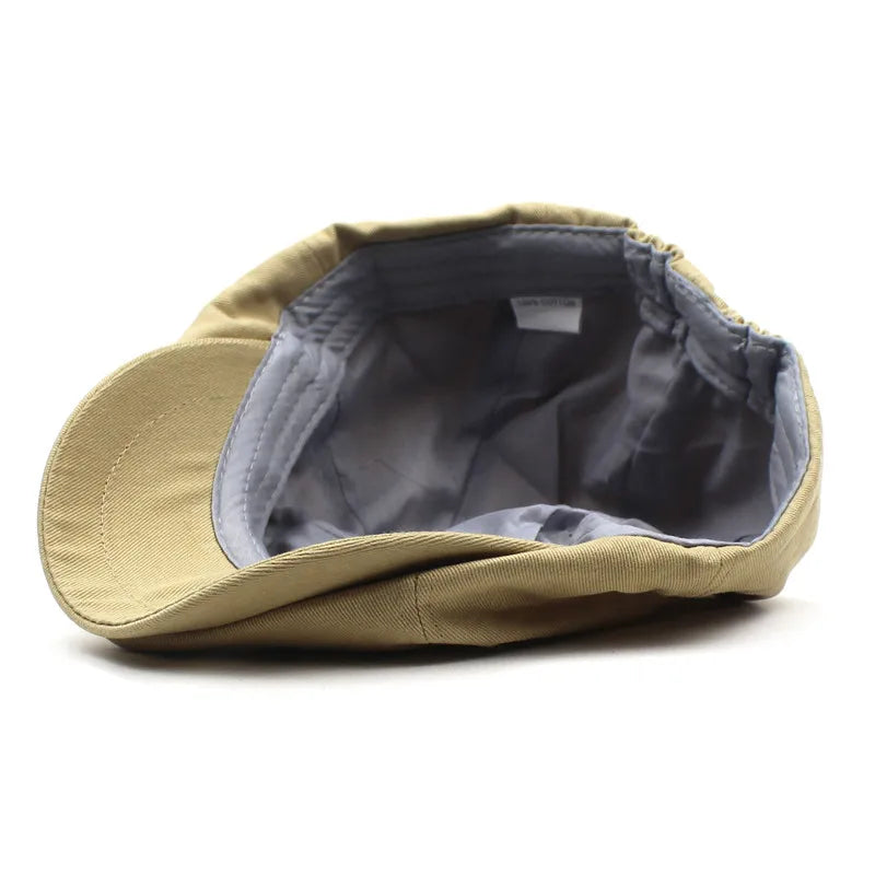 CrispCap | Katoenen platte pet voor heren – Newsboy-stijl, ademend, retro casual hoed voor de lente