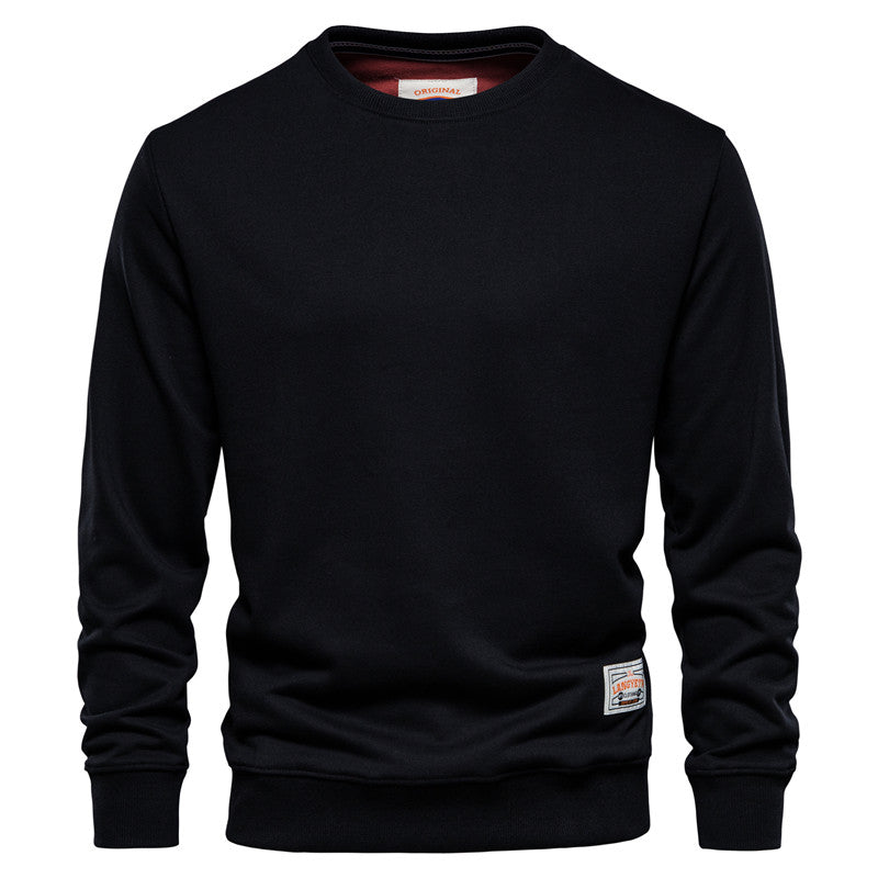 Galvren | Effen herentrui – Comfortabele casual pullover, ronde hals, zachte gebreide modieuze trui