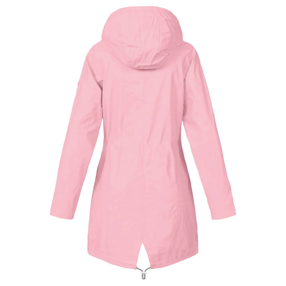 Nisa | Waterdichte regenjas voor dames met capuchon & pluche voering - Klassiek & warm voor buitenactiviteiten