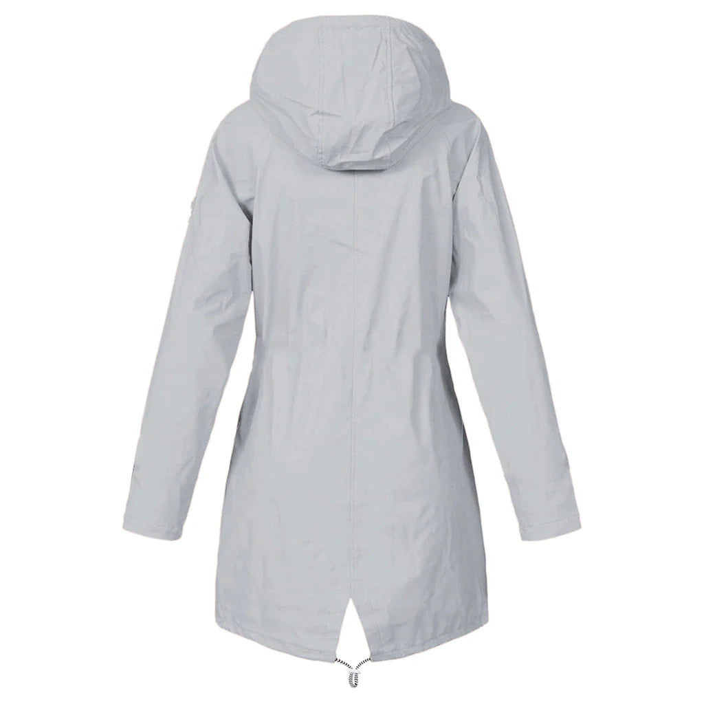 Nisa | Waterdichte regenjas voor dames met capuchon & pluche voering - Klassiek & warm voor buitenactiviteiten