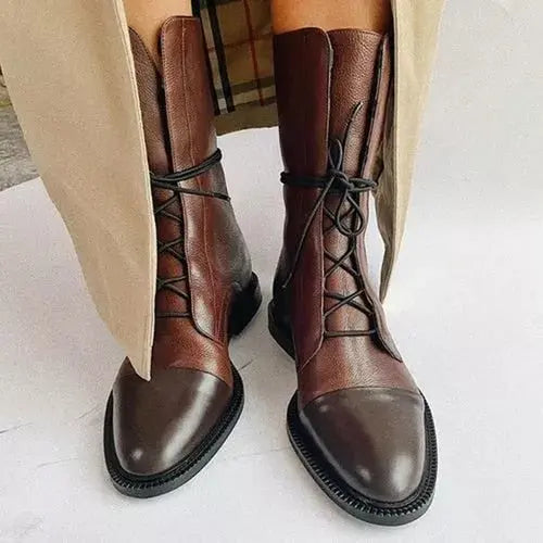 Bootelle | Premium leren veterlaarzen voor dames – Comfortabele, hoogwaardige modieuze schoenen
