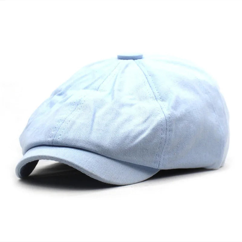 CrispCap | Katoenen platte pet voor heren – Newsboy-stijl, ademend, retro casual hoed voor de lente