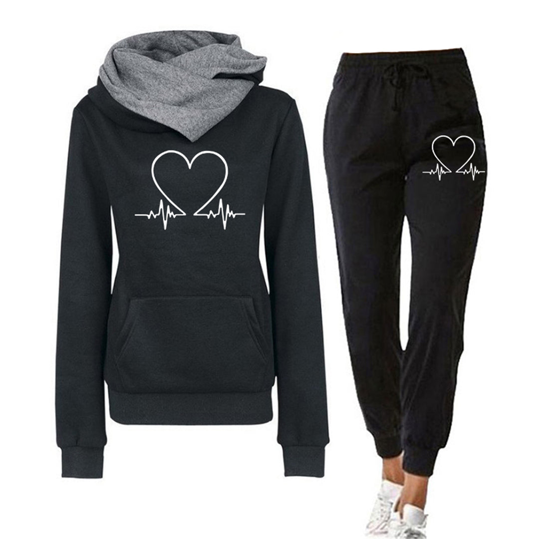 Kaida | Joggingset met hartslagprint voor dames - Hoodie & Broek, Trendy Casual Set