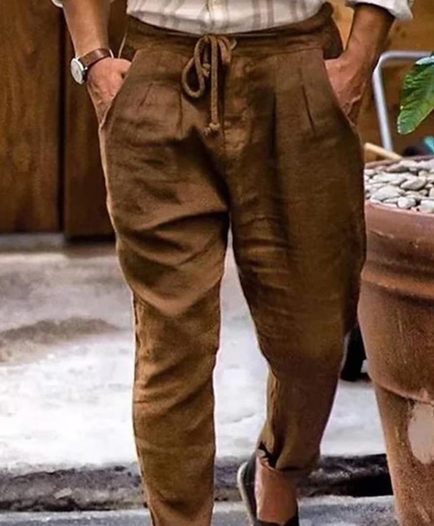 Kelver | Linnen herenbroek - Relaxed Fit, ademende zomerbroek, lichtgewicht, casual, stijlvol