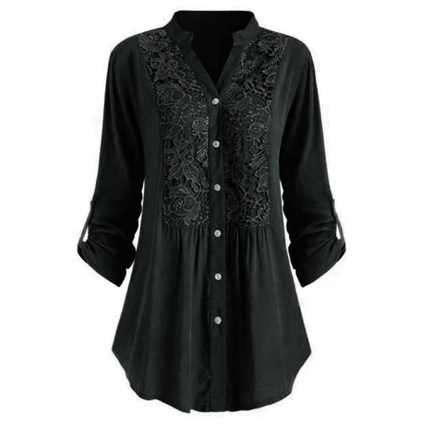 Orlisse | Winterjas voor dames – met bontvoering, double-breasted, tailleband, warme stijlvolle bovenkleding