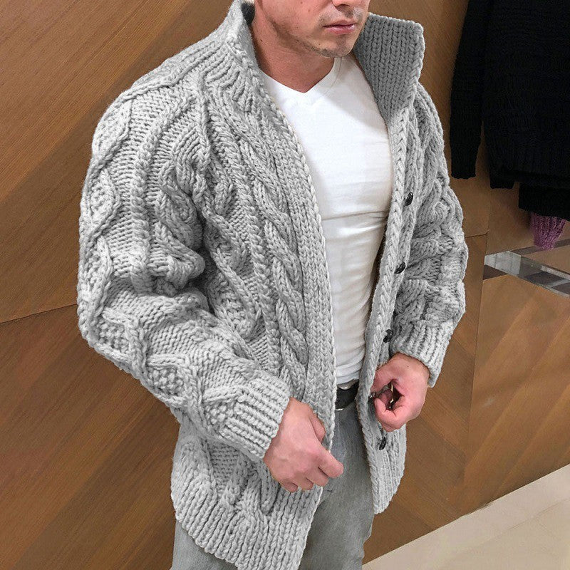 Benaric | Dikke gebreide herenvest – Warme trui met opstaande kraag, casual en comfortabel
