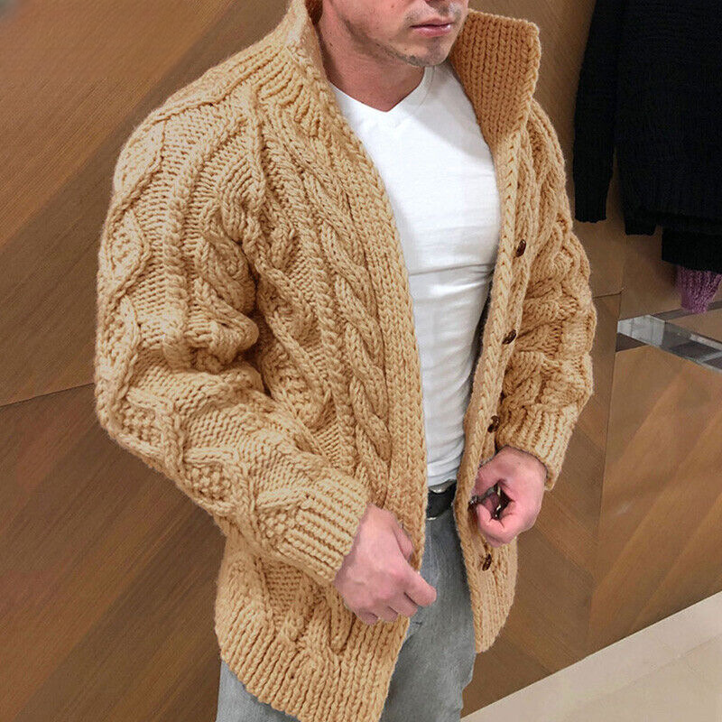 Benaric | Dikke gebreide herenvest – Warme trui met opstaande kraag, casual en comfortabel